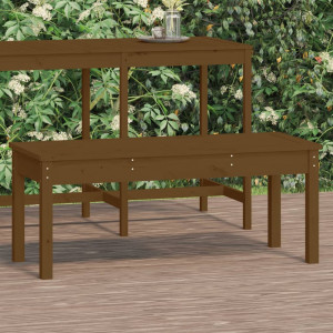 Banco de jardim madeira maciça pinheiro marrom mel 109x44x45 cm D