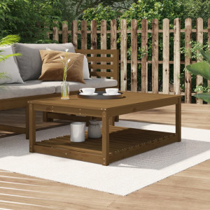 Mesa de jardín madera maciza pino marrón miel 121x82.5x45 cm D