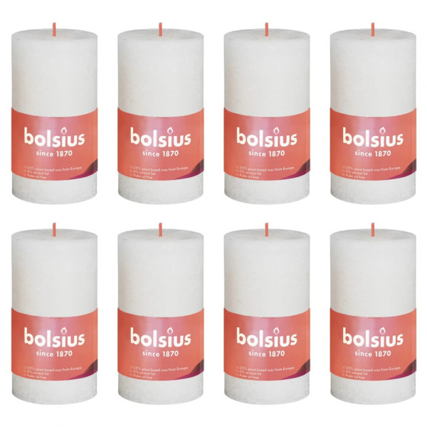 Bolsius Velas rústicas Shine 8 unidades pérola macia 100x50 mm D