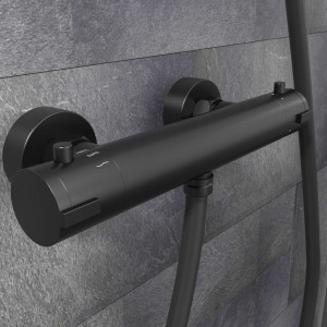 SCHÜTTE Grifo termostático para ducha LONDON 5.5 cm negro mate D