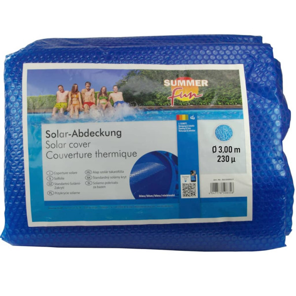 Summer Fun Cobertura solar para piscina de verão PE azul redondo 300cm D