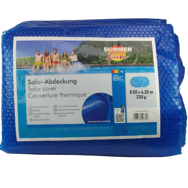 Summer Fun Cobertura solar para piscina oval PE azul 800x420 cm D