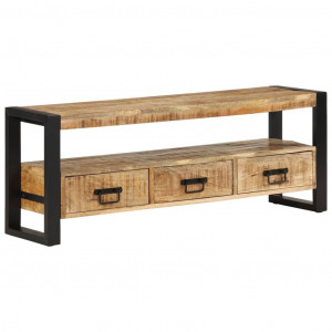 Mueble de TV madera maciza de mango 120x33x45 cm D