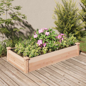 Jardinera arriate con forro madera maciza abeto 120x60x25 cm D