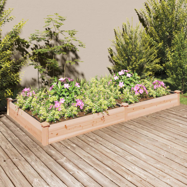 Jardinera arriate con forro madera maciza abeto 240x120x25 cm D