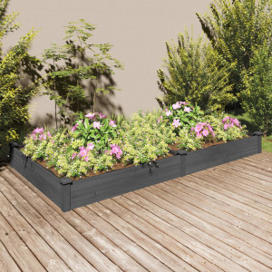 Jardinera arriate con forro madera abeto gris 240x120x25 cm D