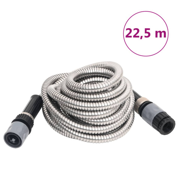 Manguera de jardim pulverizador de aço inoxidável prata 14mm 22.5 m D