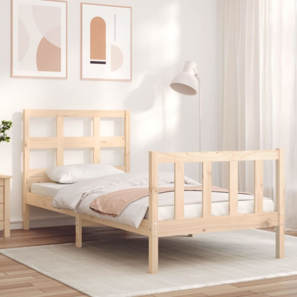 Estructura De Cama Madera Maciza De Pino Individual 150x200 Cm con