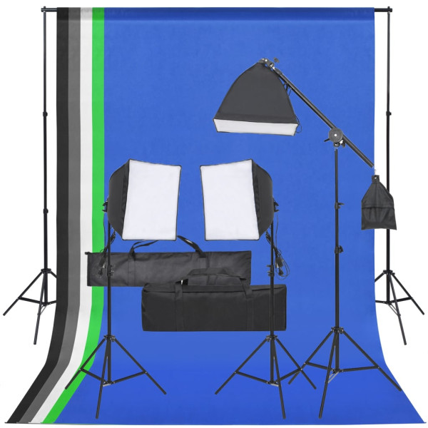 Kit de estudio fotográfico con set de luces y fondo D