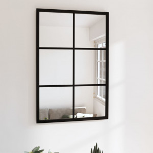 Espejo de pared metal negro 60x40 cm D