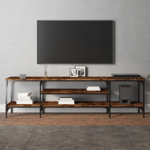 Mueble TV hierro madera contrachapada roble ahumado 161x35x45cm D