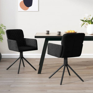 Sillas de comedor giratorias 2 uds terciopelo negro D