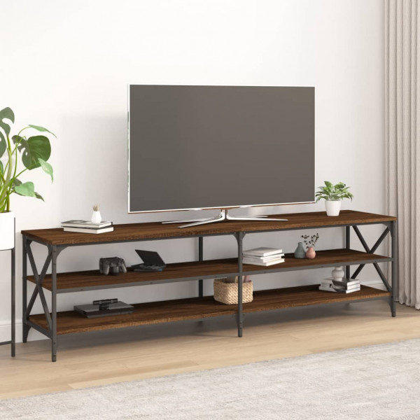 Mobiliário de TV madeira contraplacada carvalho marrom 180x40x50 cm D
