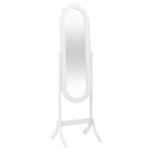 Espejo de pie madera contrachapada blanco 45.5x47.5x160 cm D
