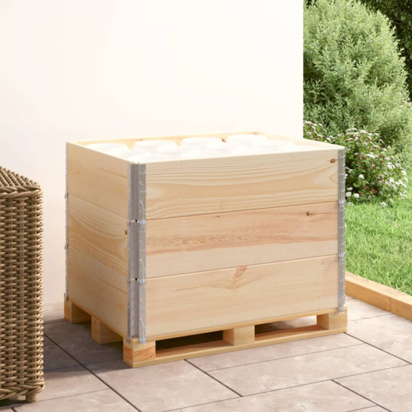 Colares para caixas paletes 3 peças madeira maciça de pinho 60x80 cm D