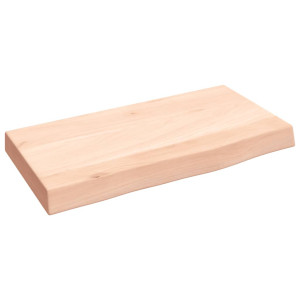 Estante de pared madera maciza de roble sin tratar 40x20x4 cm D