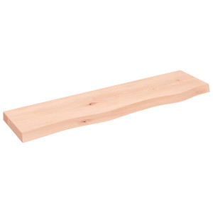 Estante de pared madera maciza de roble sin tratar 80x20x4 cm D