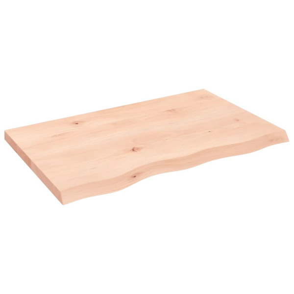 Estante de pared madera maciza de roble sin tratar 80x50x4 cm D