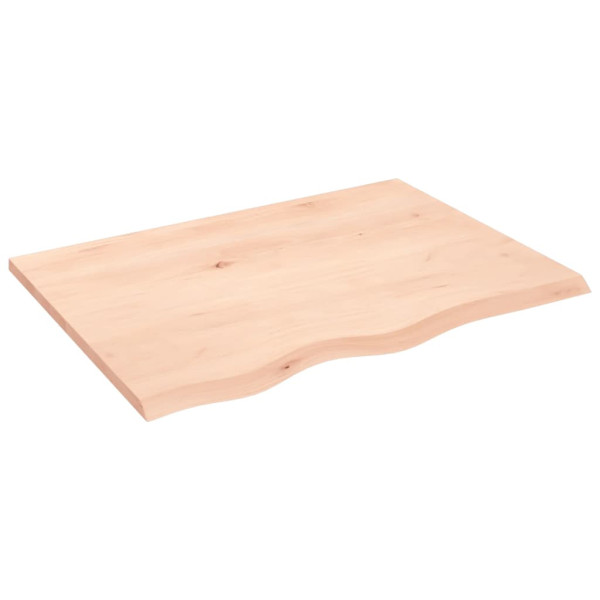 Estante de pared madera maciza de roble sin tratar 80x60x2 cm D