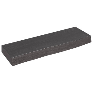 Estante de pared madera de roble tratada gris oscuro 60x20x6 cm D