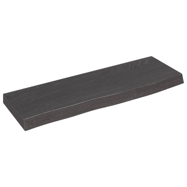 Estante de pared madera de roble tratada gris oscuro 60x20x4 cm D