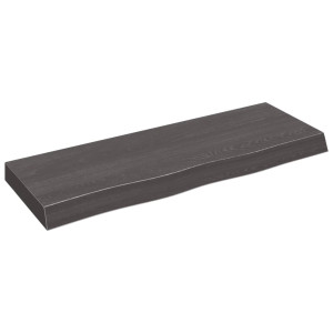 Estante de pared madera de roble tratada gris oscuro 80x30x6 cm D