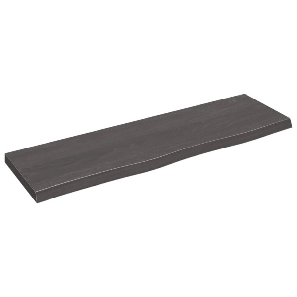 Estante de pared madera de roble tratada gris oscuro 100x30x4cm D