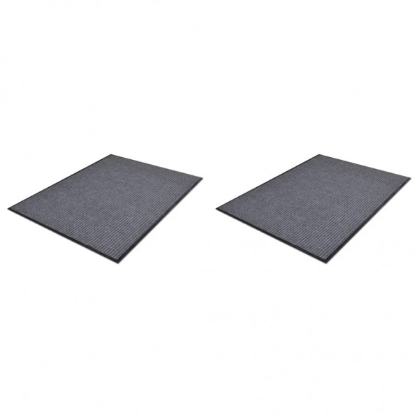 Felpudos de PVC 2 unidades gris 90x60 cm D