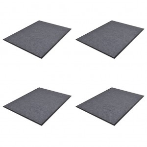 Felpudos de PVC 4 unidades gris 90x60 cm D