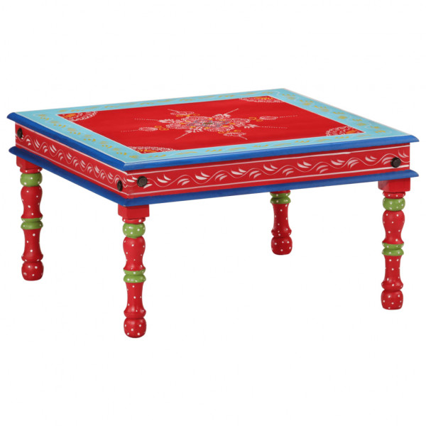 Mesa de centro madeira maciça de mangue vermelho pintada à mão D