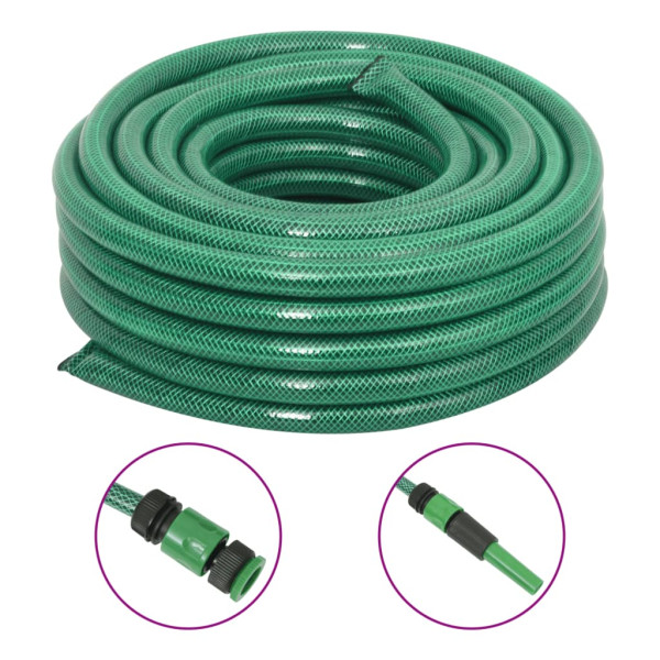 Mangueira de jardim com acessórios de PVC verde 23,5 mm 10 m D