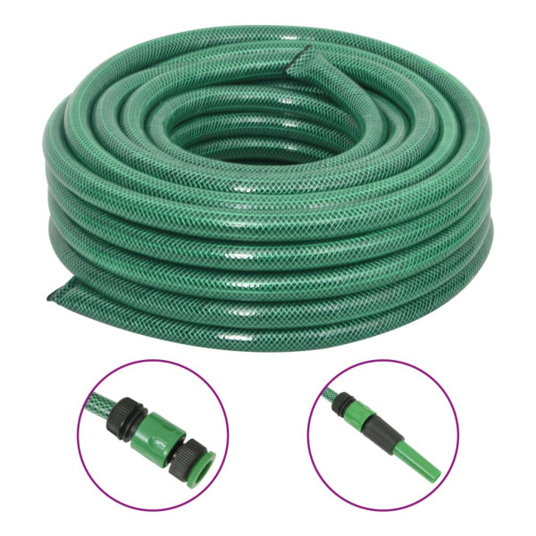 Mangueira de jardim com acessórios de PVC verde 23,5 mm 20 m D