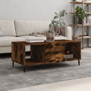 Mesa de centro madera contrachapada roble ahumado 102x50x40 cm D