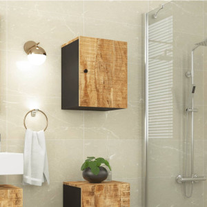Armario de baño de pared madera maciza de mango 38x33x48 cm D