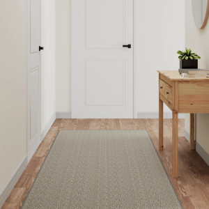 Tapete de entrada estilo sisal cinza taupe 80x250 cm D