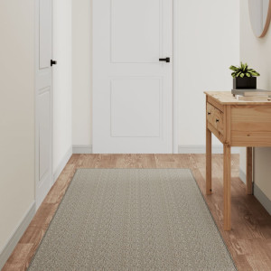 Alfombra de pasillo con aspecto de sisal gris taupe 80x400 cm D