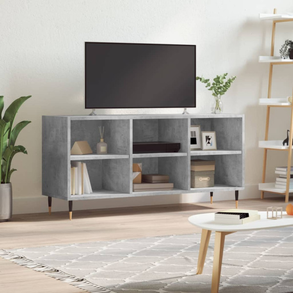 Armário de TV de madeira projetada cinza concreto 103,5x30x50 cm D