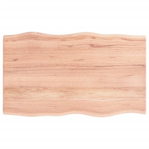 Tablero mesa madera tratada roble borde natural 100x60x2 cm D