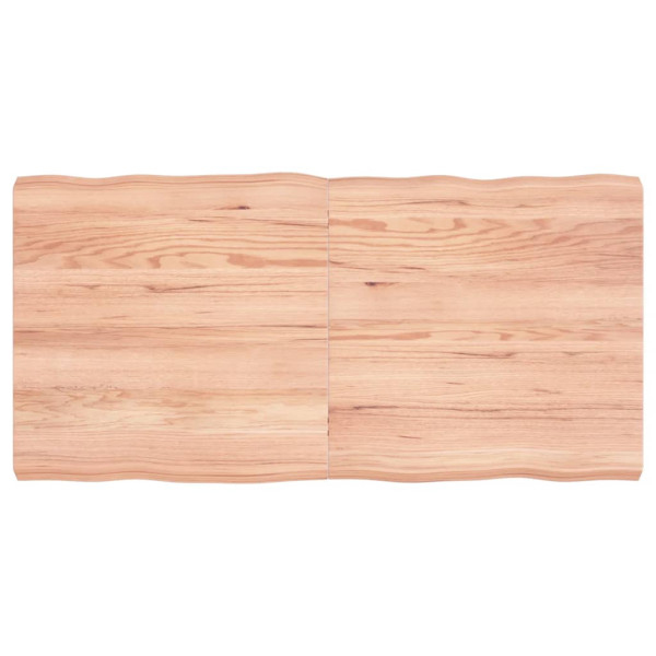 Tampo de mesa em madeira de carvalho tratada com rebordo natural 120x60x6 cm D