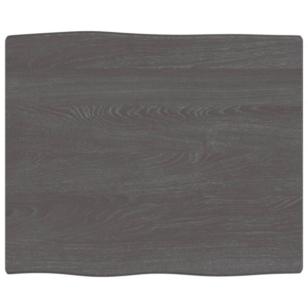 Tampo de mesa em madeira de carvalho tratada com rebordo cinza natural 60x50x2 cm D