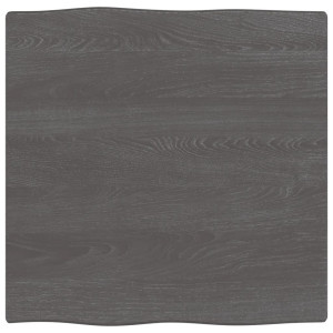Tablero mesa madera tratada roble borde natural gris 60x60x2 cm D