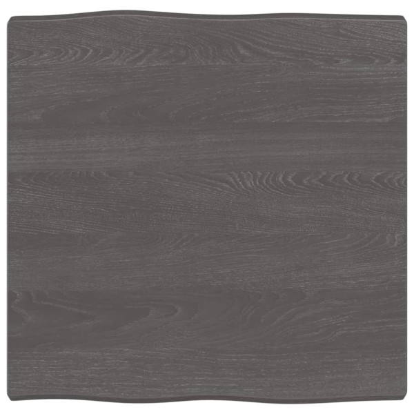 Tablero mesa madera tratada roble borde natural gris 60x60x4 cm D