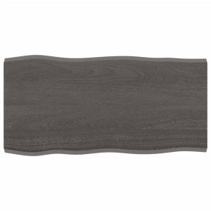 Tablero mesa madera tratada roble borde natural gris 80x40x2 cm D