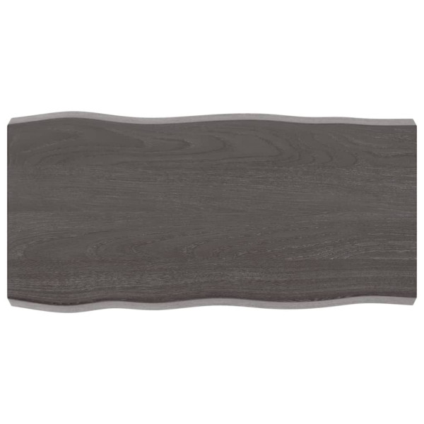 Tampo de mesa em madeira de carvalho tratada com rebordo cinza natural 80x40x6 cm D