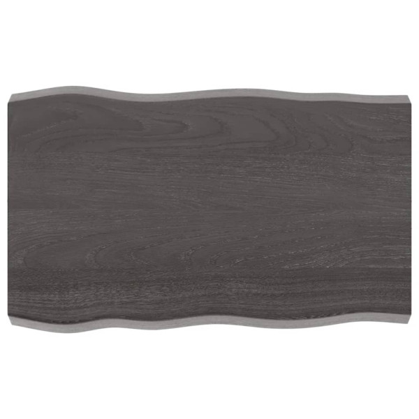 Tampo de mesa em madeira de carvalho tratada com rebordo cinza natural 80x50x6 cm D