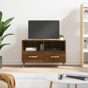 Mueble para TV madera contrachapada roble marrón 80x36x50 cm D
