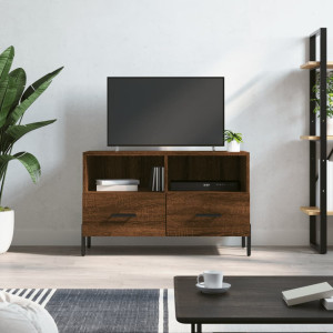 Mueble para TV madera contrachapada roble marrón 80x36x50 cm D
