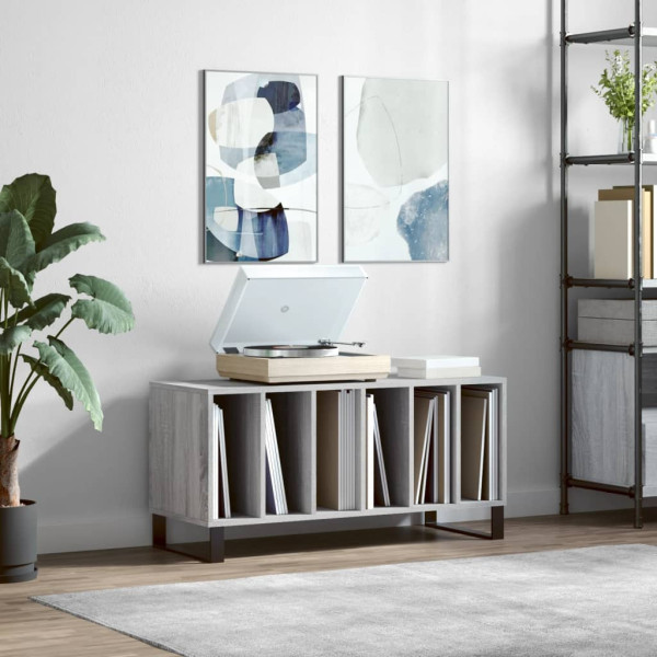 Mueble para discos madera contrachapada gris Sonoma 100x38x48cm D