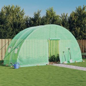 Invernadero con estructura de acero verde 12 m² 6x2x2.85 m D
