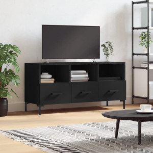 Mueble de TV madera de ingeniería negro 102x36x50 cm D